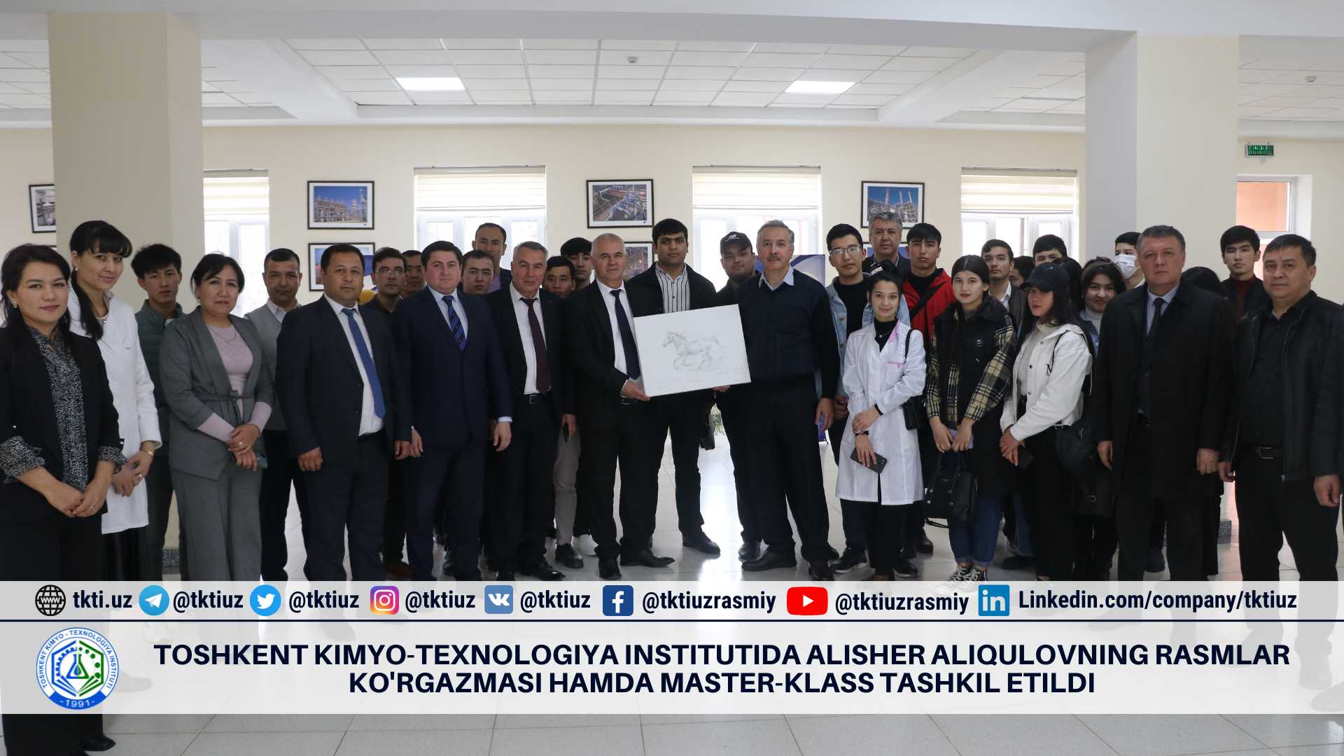 An exhibition of Alisher Alikulov's paintings and a master class were organized at the Tashkent Institute of Chemical Technology | tkti.uz