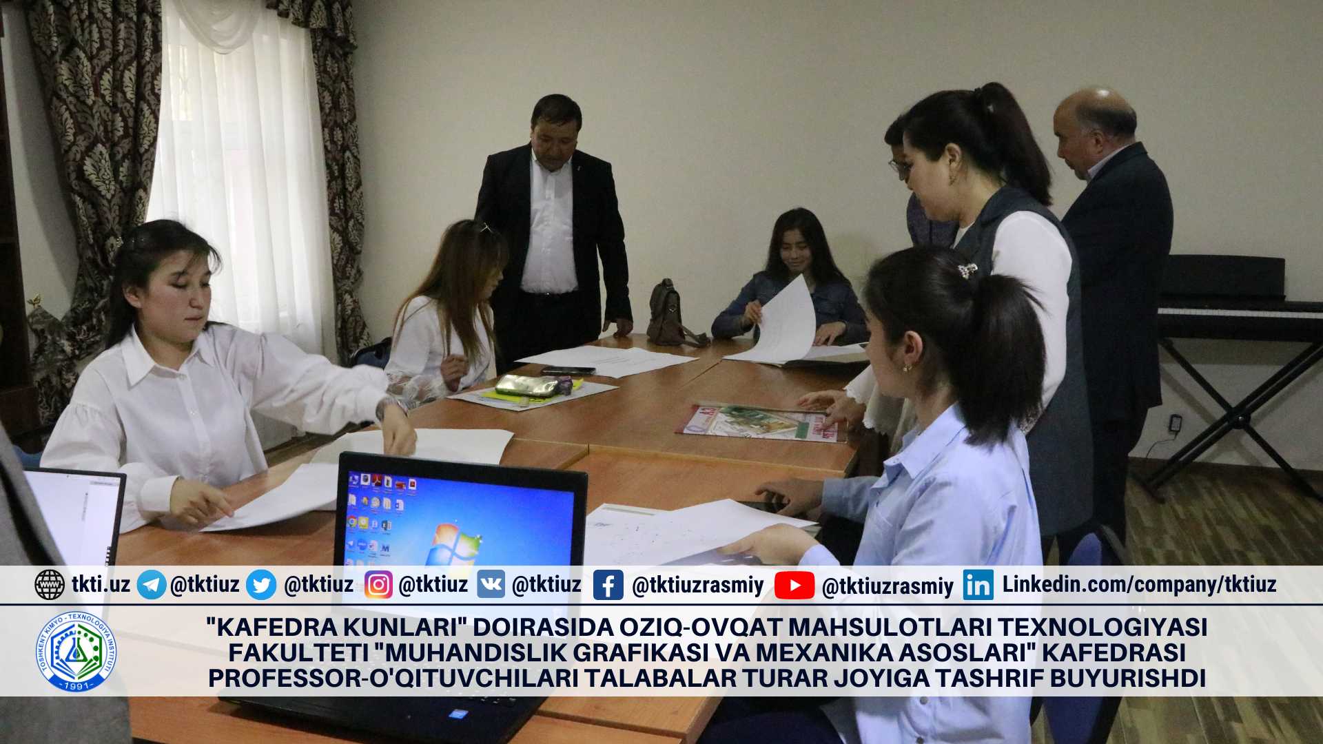 As part of "Department Days", professors and teachers of the Department "Engineering Graphics and Fundamentals of Mechanics" of the Faculty of Food Technology visited the student accommodation | tkti.uz