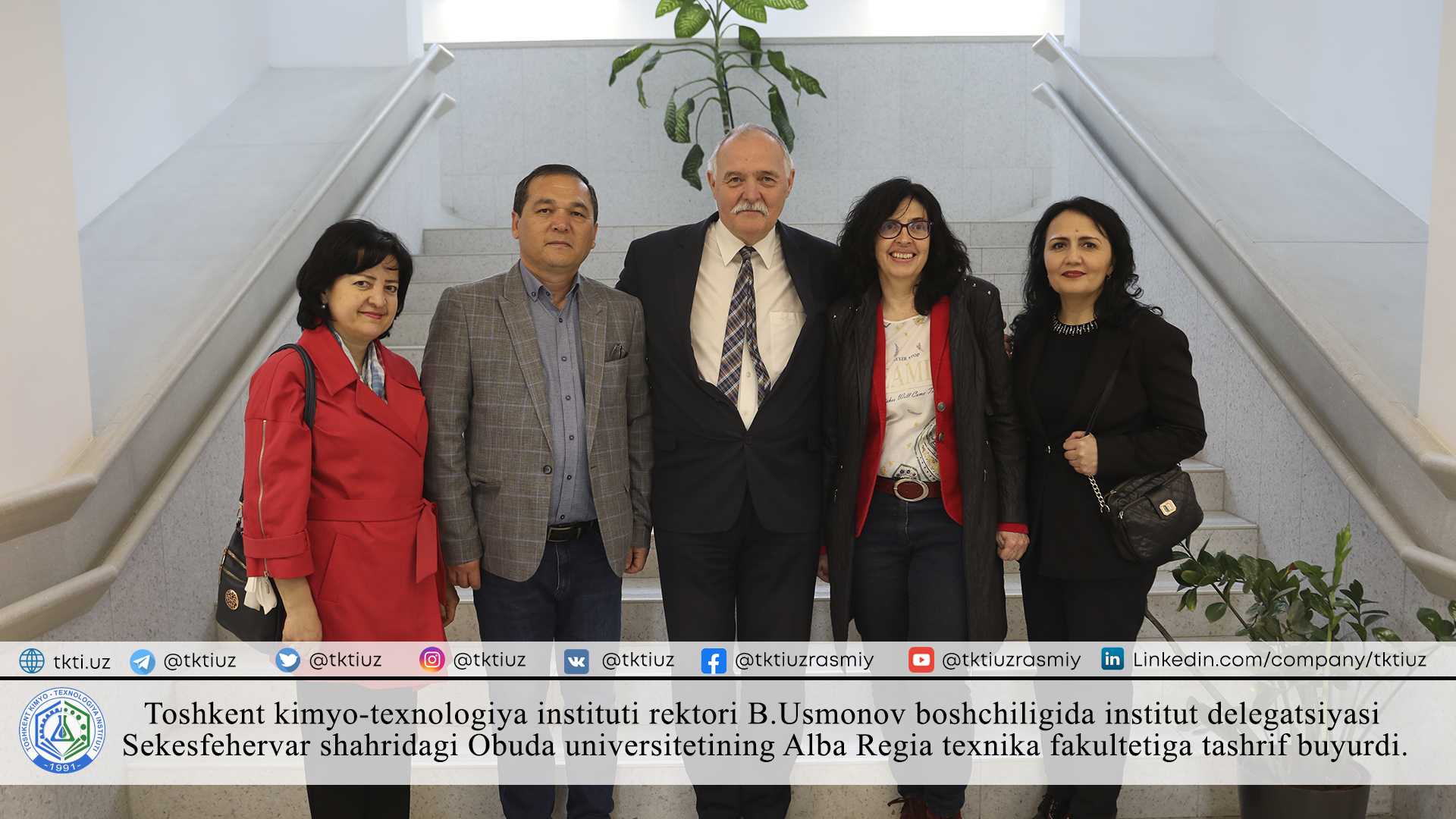 Delegation of Tashkent Institute of Chemical technology visited Alba Regia Technical Faculty of Obuda University at Szekesfehervar | tkti.uz