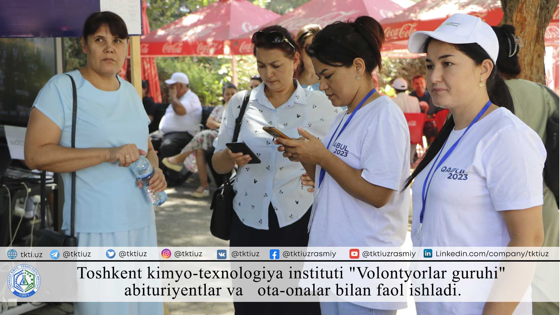 Tashkent Institute of Chemical Technology "Volunteer Group" actively worked with applicants and parents. | tkti.uz