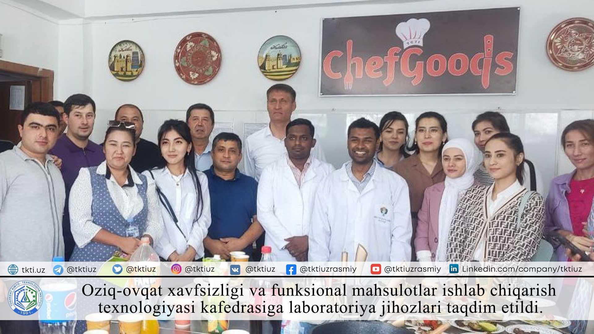 Laboratory equipment was presented to the Department of Food Safety and Functional Product Production Technology. | tkti.uz