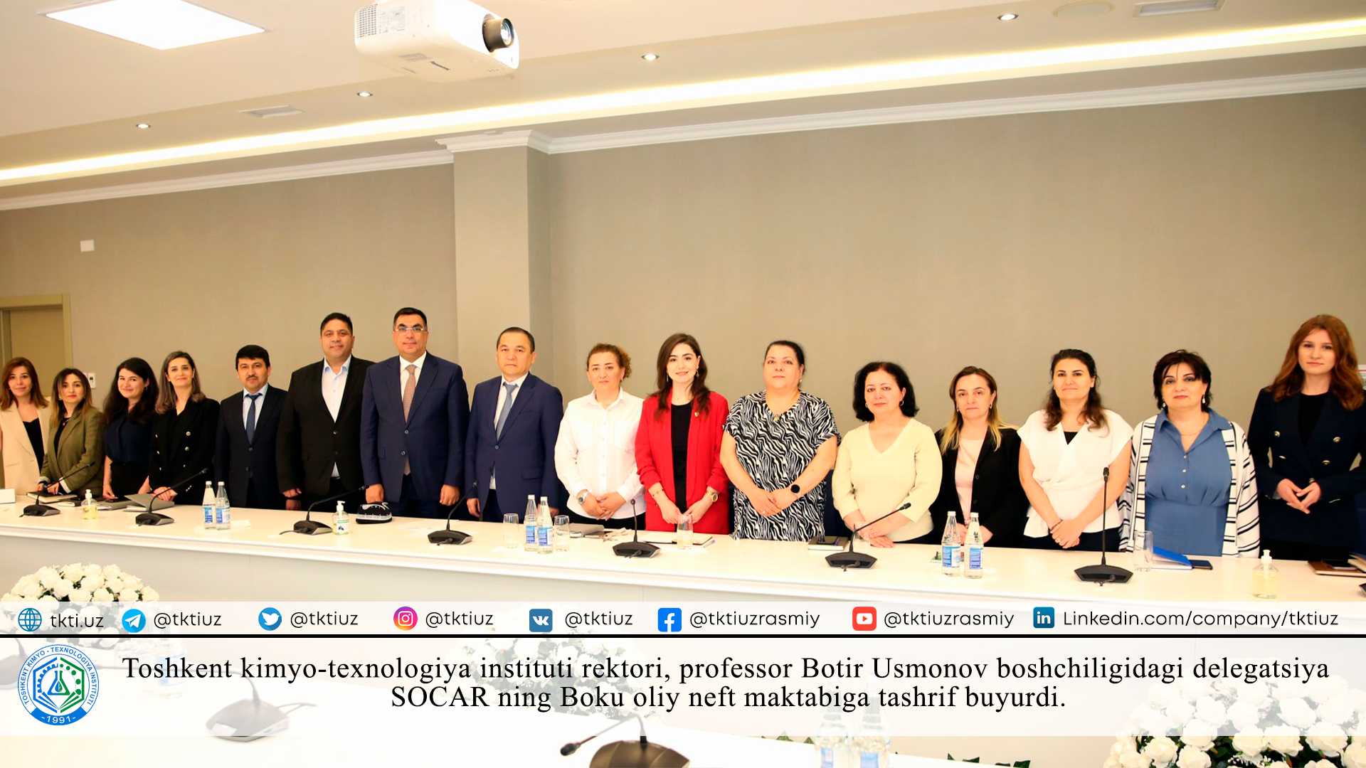 The delegation headed by Professor Botir Usmanov, rector of the Tashkent Institute of Chemical Technology, visited the Baku Higher Oil School of SOCAR. | tkti.uz