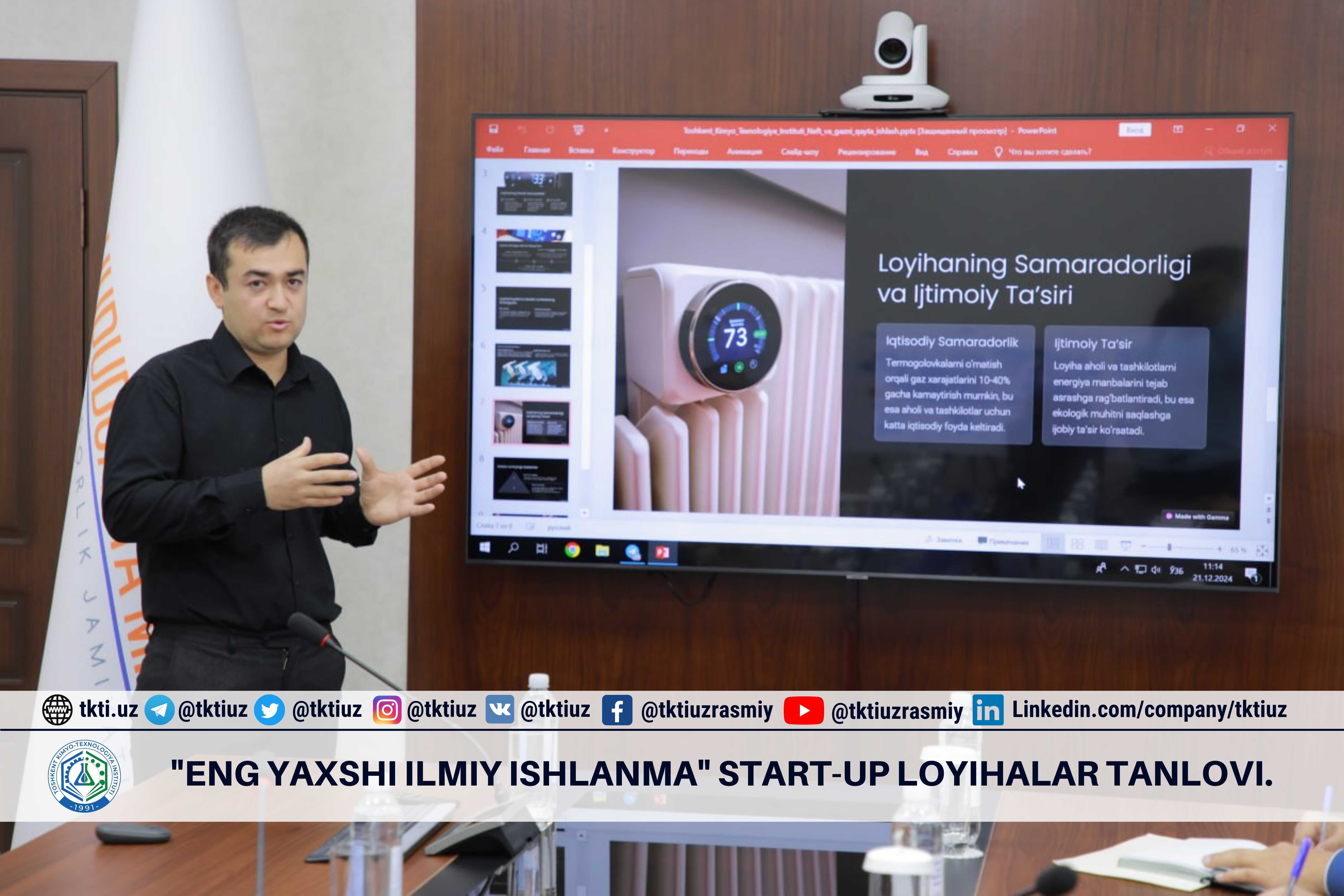 Ilmiy va innovatsion faoliyat bilan shugʻullanib kelayotgan iqtidorli yoshlarni qoʻllab-quvvatlash, yoshlarning ilmiy va startap loyihalarini moliyalashtirish, shuningdek, gaz taʼminoti sohasini isloh qilish, tabiiy va suyultirilgan gazni iqtisod qilish va sohada samaradorlikka erishish, innovatsion yutuqlarga erishish maqsadida bitiruv oldi diplom va ilmiy ishlar, ilmiy tadqiqot ishlanmalari, ilmiy va oʻquv-uslubiy qoʻllanmalar uchun “Eng yaxshi ilmiy ishlanma” startap loyihalar tanlovi eʼlon q | tkti.uz