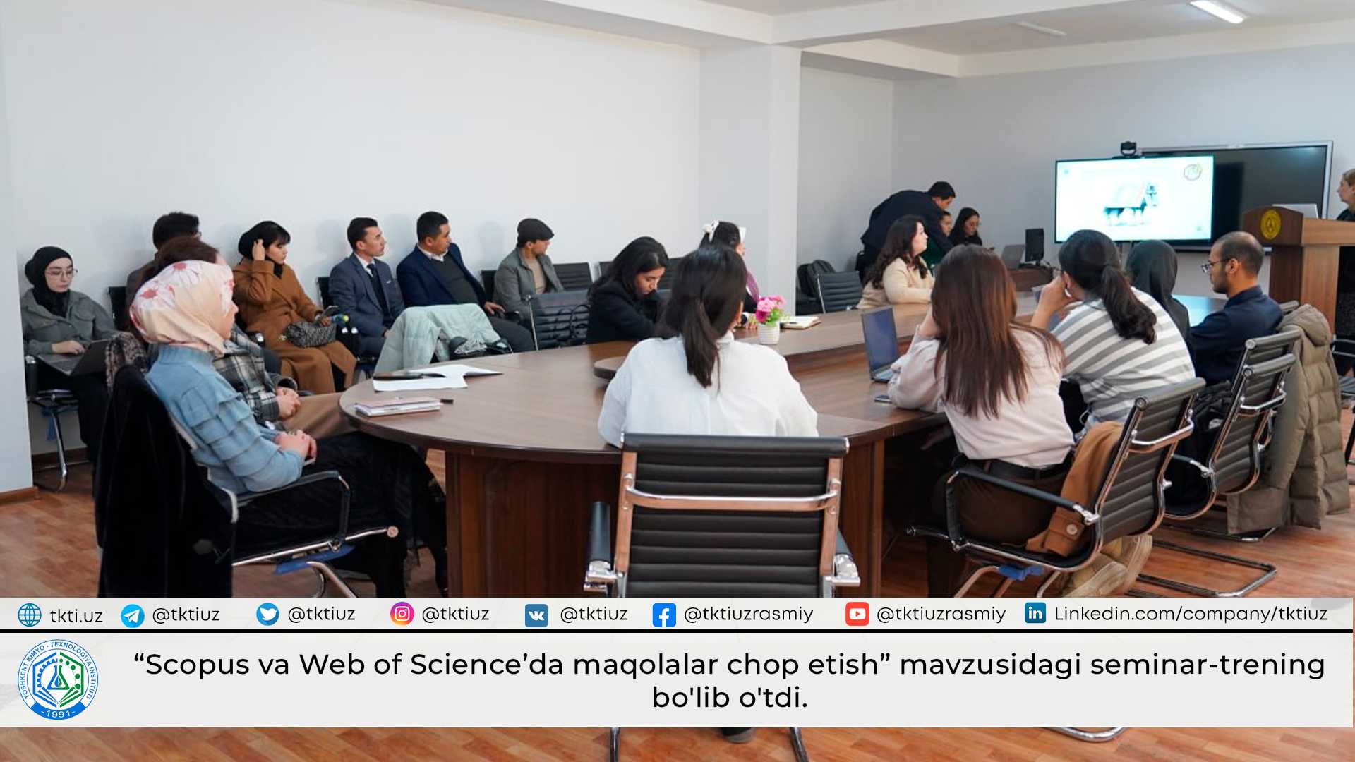 A seminar-training on "Publishing articles in Scopus and Web of Science" was held. | tkti.uz