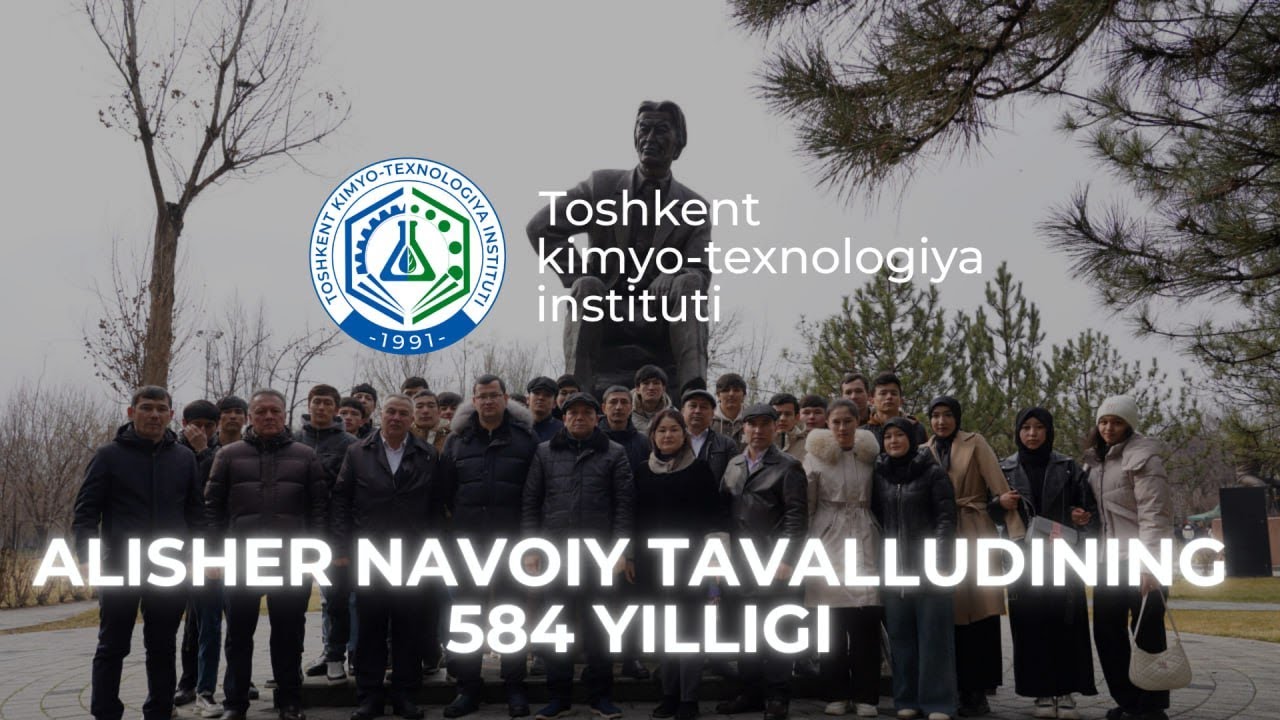 Toshkent kimyo-texnologiya instituti jamoasi Alisher Navoiy haykali poyiga gul qo‘ydi | tkti.uz